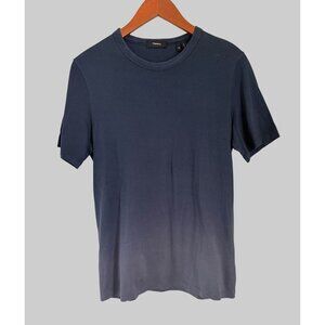 Theory  XS Navy Blue Ombré Pima Cotton Crew Neck T-Shirt